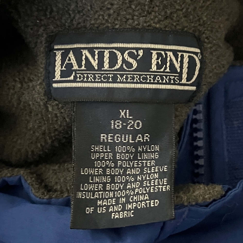 Lands' End Mens Squall Parka Waterproof Fleece Lined Polartec Jacket Blue XL - Picture 4 of 8